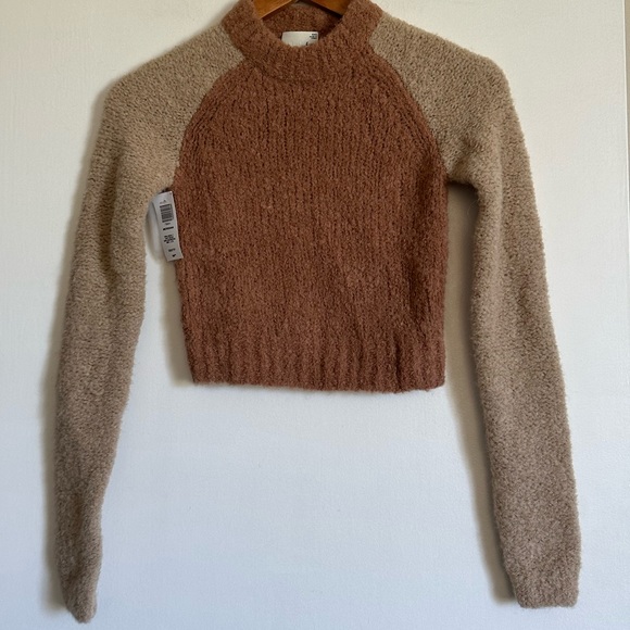 NWT Aritzia Wilfred Free Colorblock Brown Meridian Sweater Size XXS - Picture 7 of 12